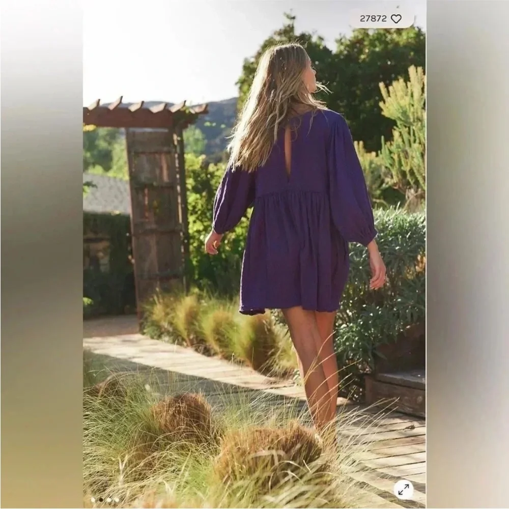 Free People get obsessed babydoll mini dress M Oversized‎ Gauzy Beach Vacation